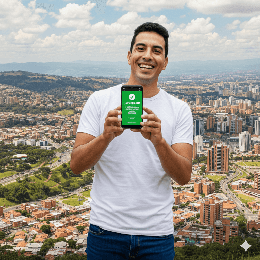 imagen hombre feliz con credito aprobado