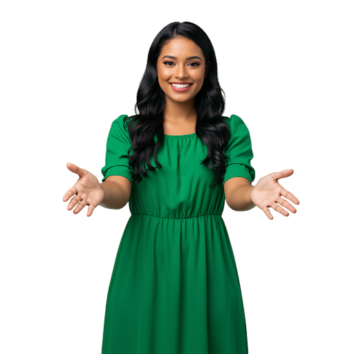 Mujer dando bienvenida